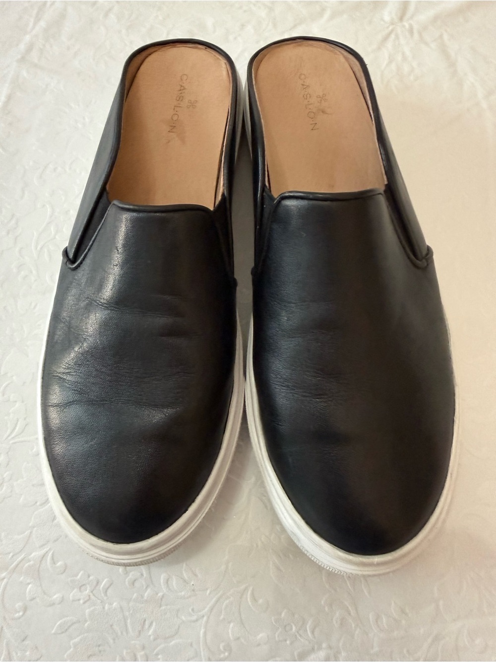 Caslon Genuine Leather Slip On Mules. 8 1/2.